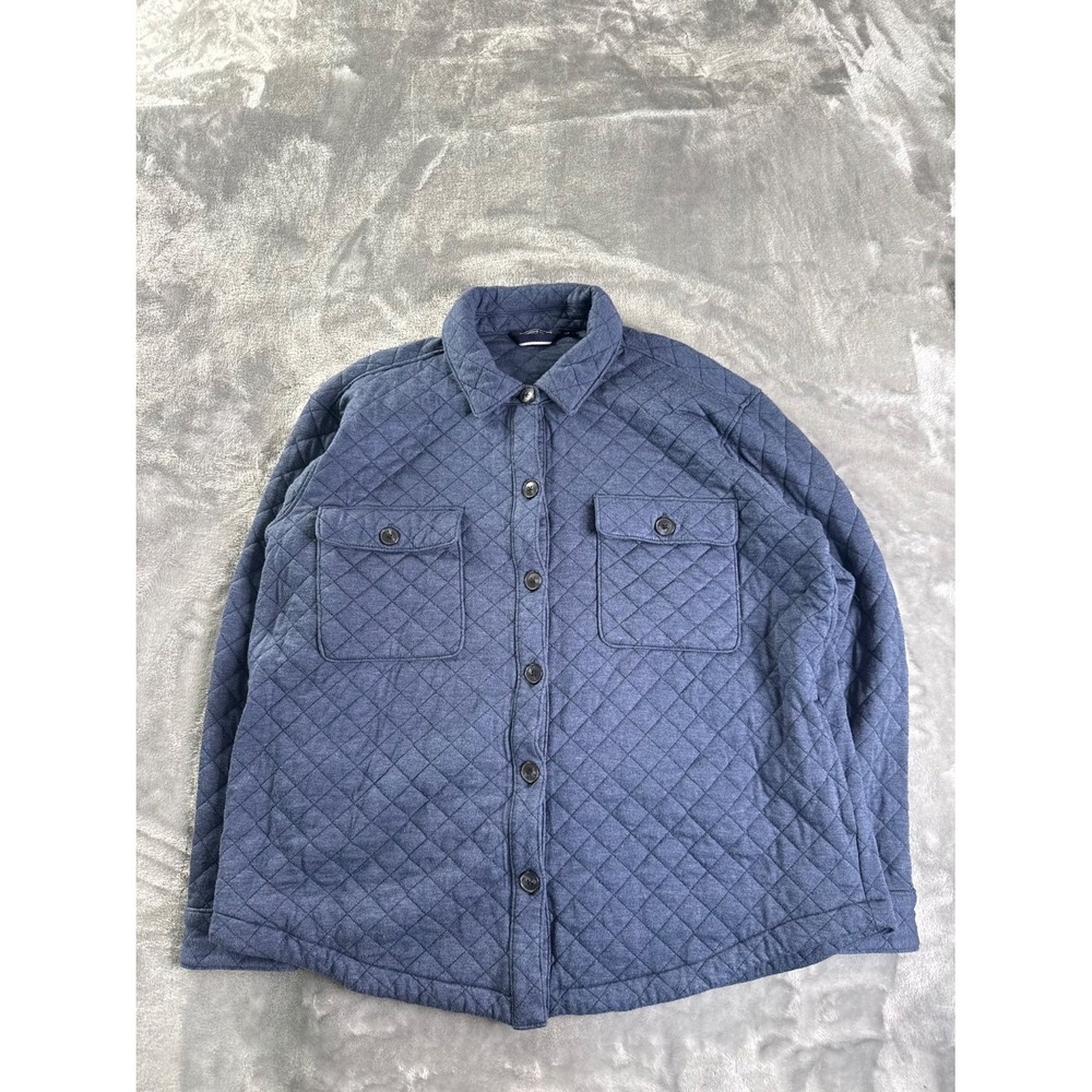 Vineyard Vines Men S Quilted Shirt Jacket Heathered Navy Blue Diamond Shacket S